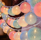 Woven Ball String Lights with Warm LEDs, 1.5 m