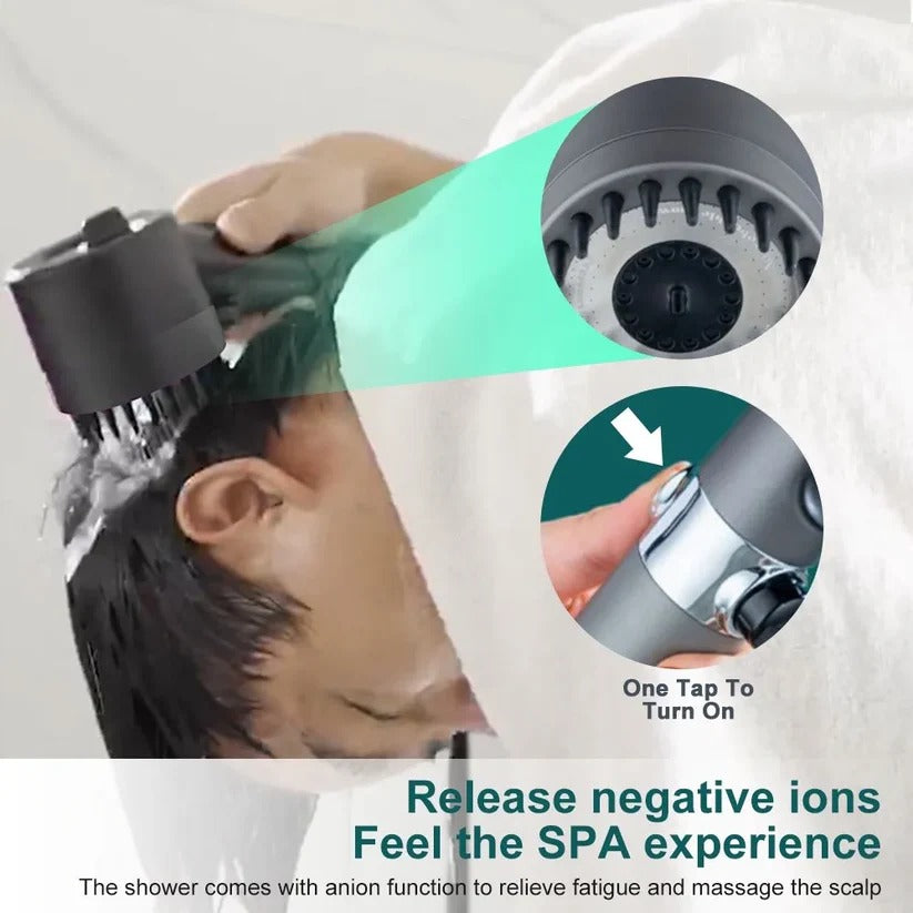 High-Pressure Shower Head with 9-Layer Filter and Pause Button