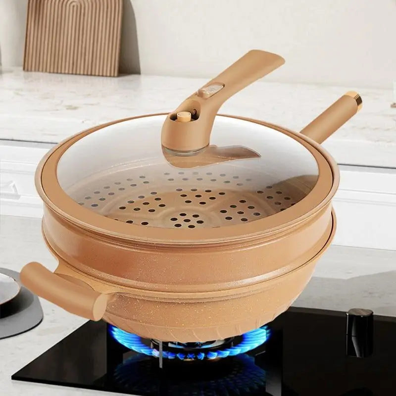 Non-Stick Wok Pan for Induction and Gas Hobs, Dishwasher Safe