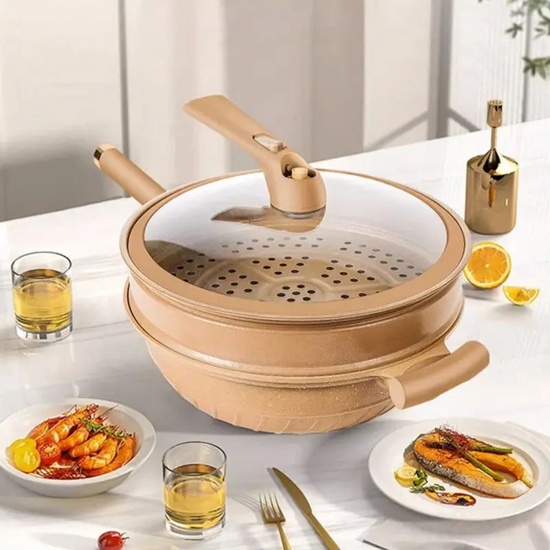 Non-Stick Wok Pan for Induction and Gas Hobs, Dishwasher Safe