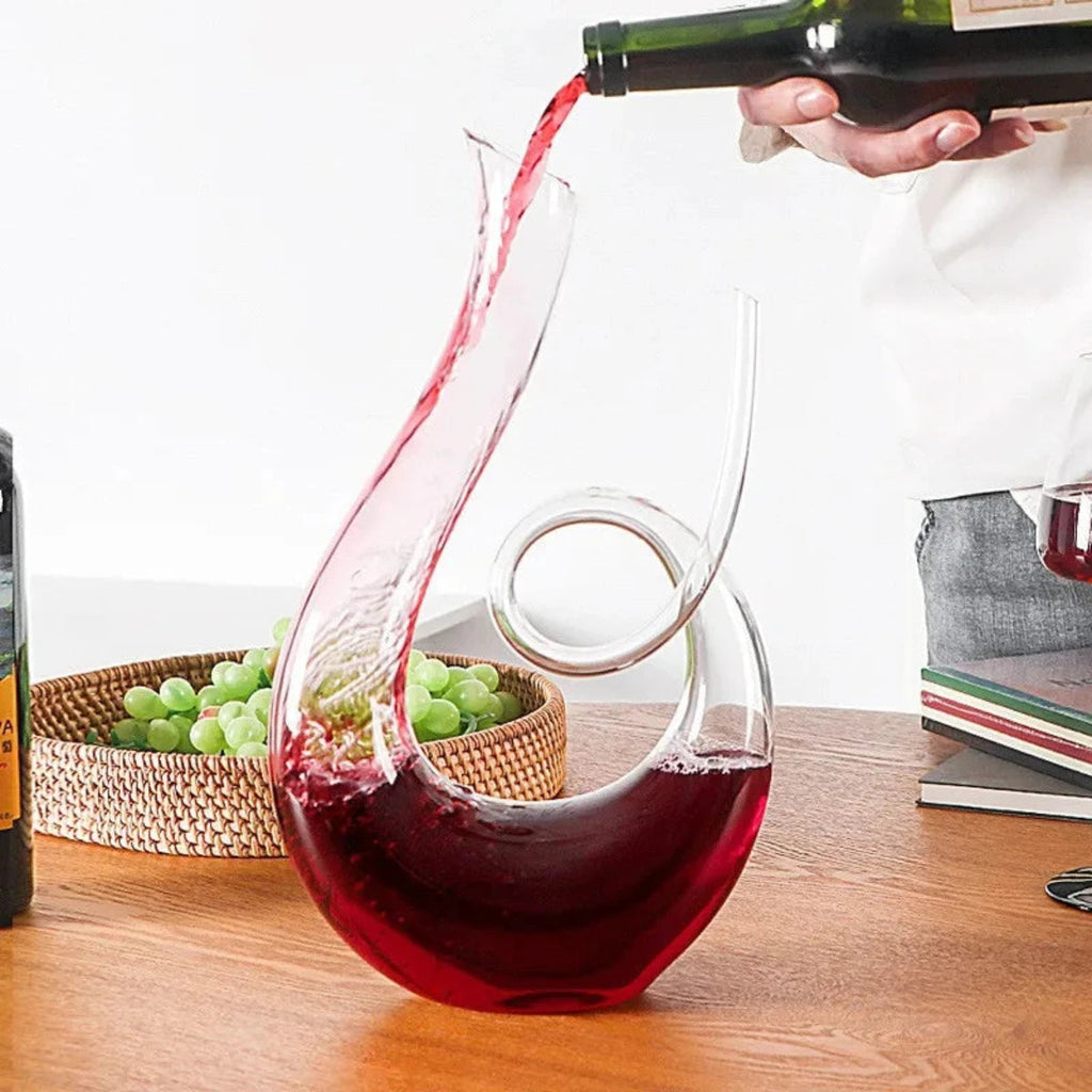 Swirl Glass Wine Decanter for Aerating and Easy Pouring