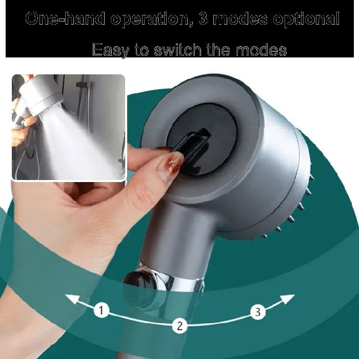 High-Pressure Shower Head with 9-Layer Filter and Pause Button
