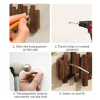 Wooden Wall Hook Rail, Walnut or Beech, 3 to 8 Hooks