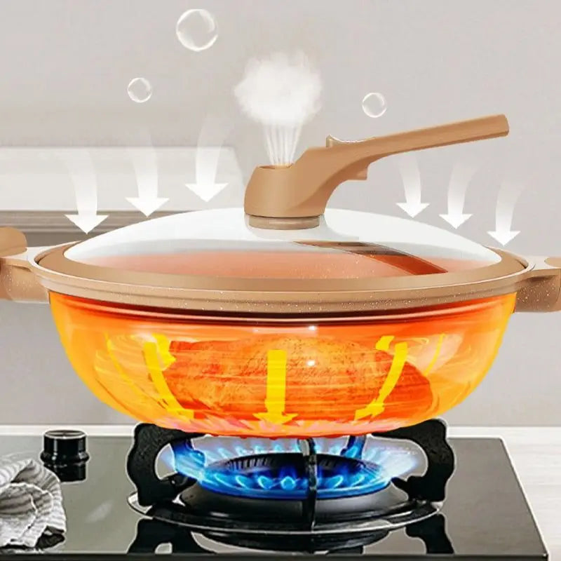 Non-Stick Wok Pan for Induction and Gas Hobs, Dishwasher Safe