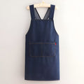 Cross-Back Kitchen Apron in Denim-Style Polyester, Unisex
