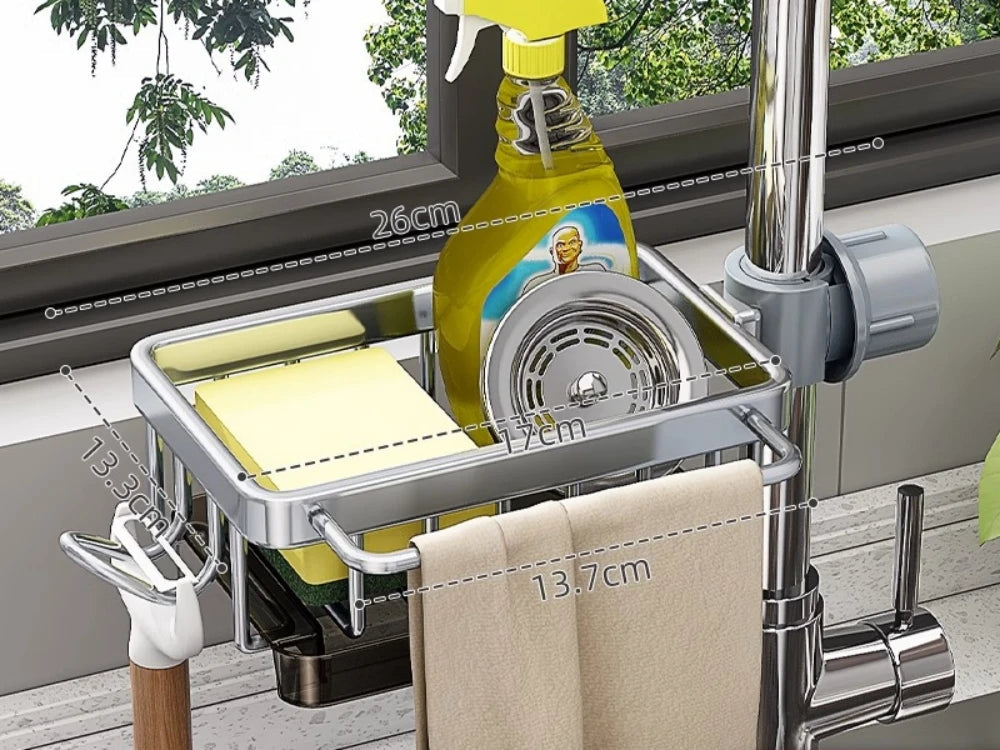 Sink Organiser and Draining Rack, Rust-Resistant Aluminium