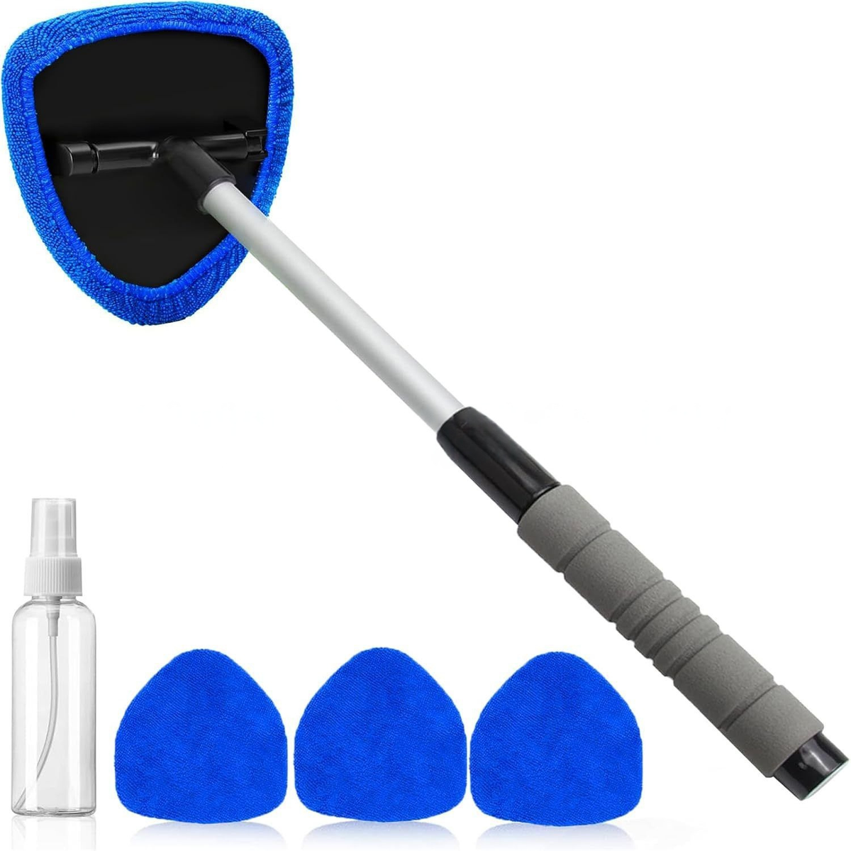 Telescopic Window Squeegee with Swivel Head and PVA Sponge
