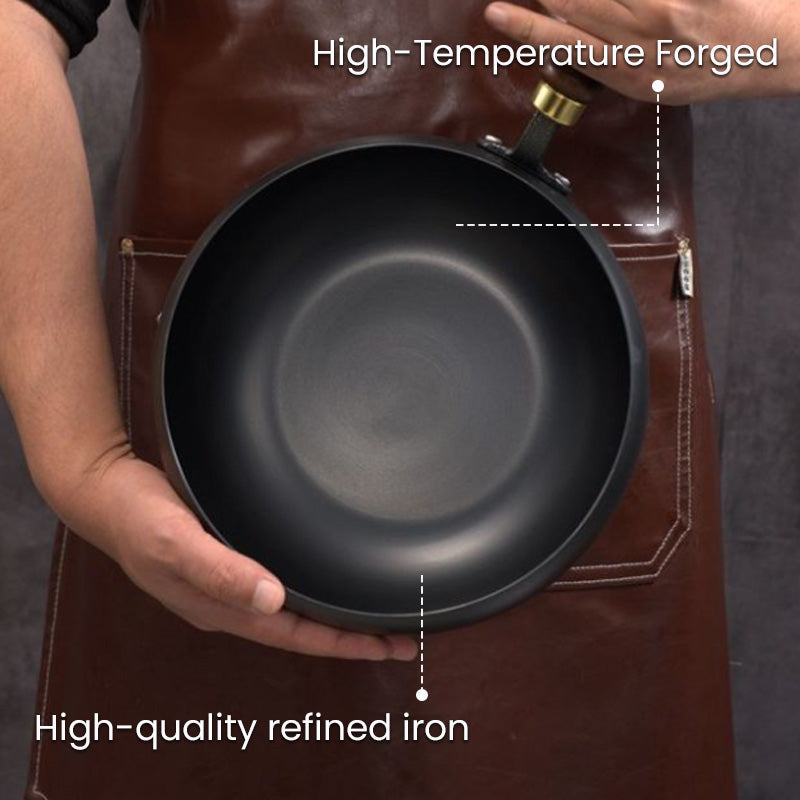 Cast Iron Wok with Lid, 24 and 26 cm, Oven and Induction Safe
