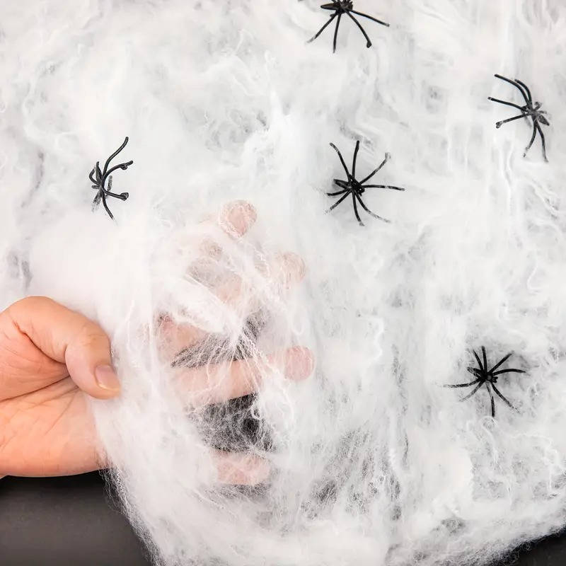 Stretch Spider Web Halloween Set, 18 sq m with 9 Spiders