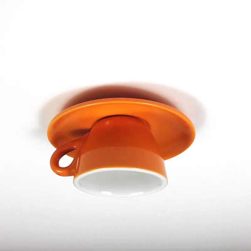 Ceramic Pendant Light in Pastel Yellow or Orange