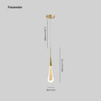 Crystal Glass Pendant Chandelier in Gold, 1, 3 or 5 Lights