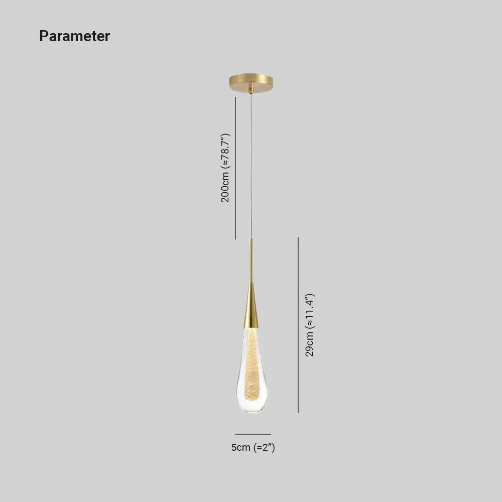 Crystal Glass Pendant Chandelier in Gold, 1, 3 or 5 Lights