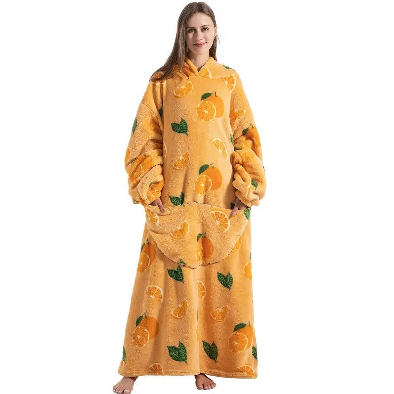 Oversized Hooded Wearable Blanket in Fleece and Sherpa
