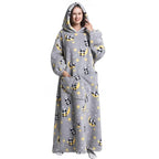 Oversized Hooded Wearable Blanket in Fleece and Sherpa
