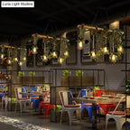 Industrial Wood and Cage 5-Light Pendant Bar, 109 cm