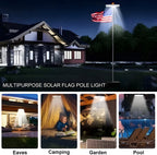 Solar Flagpole Light, 700 Lumen, 26 LEDs, IP67 Rated