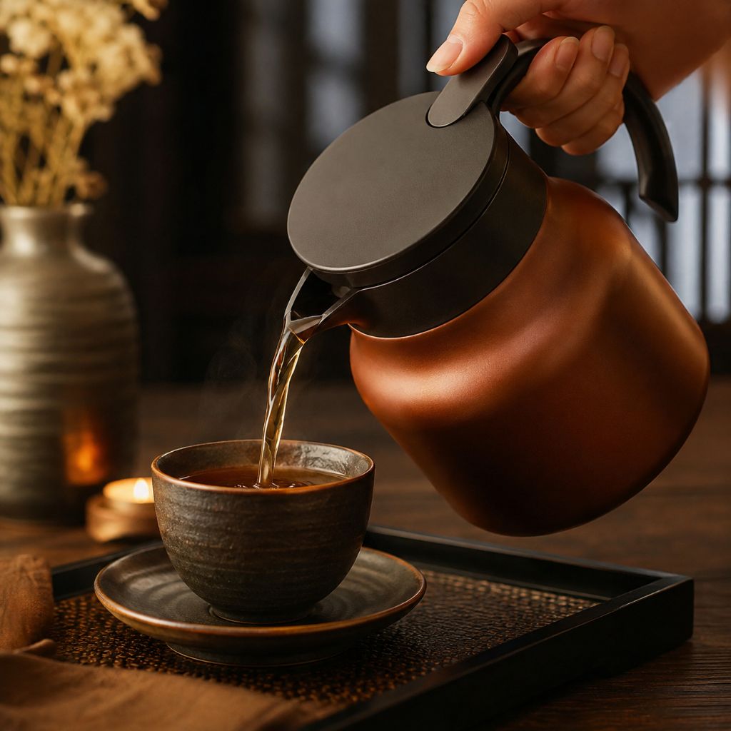 Double-Walled Vacuum Tea Flask 800 ml with Steel Infuser