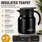 Double-Walled Vacuum Tea Flask 800 ml with Steel Infuser