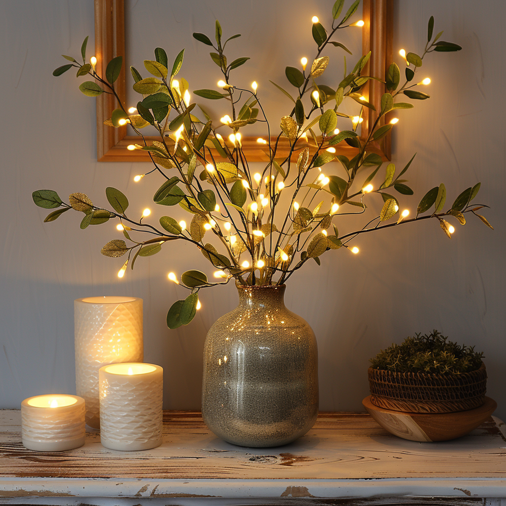 LED Olive Branch Light 70cm with 120 Warm White Fairy Lights