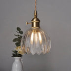 Retro Tulip Glass Pendant Light with E27 Fitting, Amber