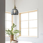 Retro Tulip Glass Pendant Light with E27 Fitting, Amber