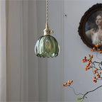 Retro Tulip Glass Pendant Light with E27 Fitting, Amber