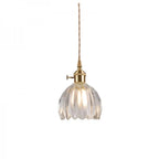 Retro Tulip Glass Pendant Light with E27 Fitting, Amber