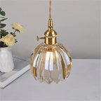 Retro Tulip Glass Pendant Light with E27 Fitting, Amber