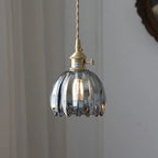 Retro Tulip Glass Pendant Light with E27 Fitting, Amber