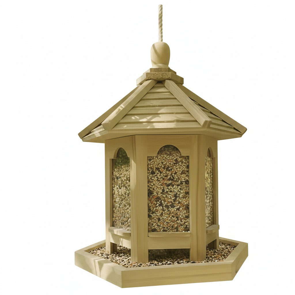 Hanging Gazebo Bird Feeder with Seed Tray, 20 x 25 cm