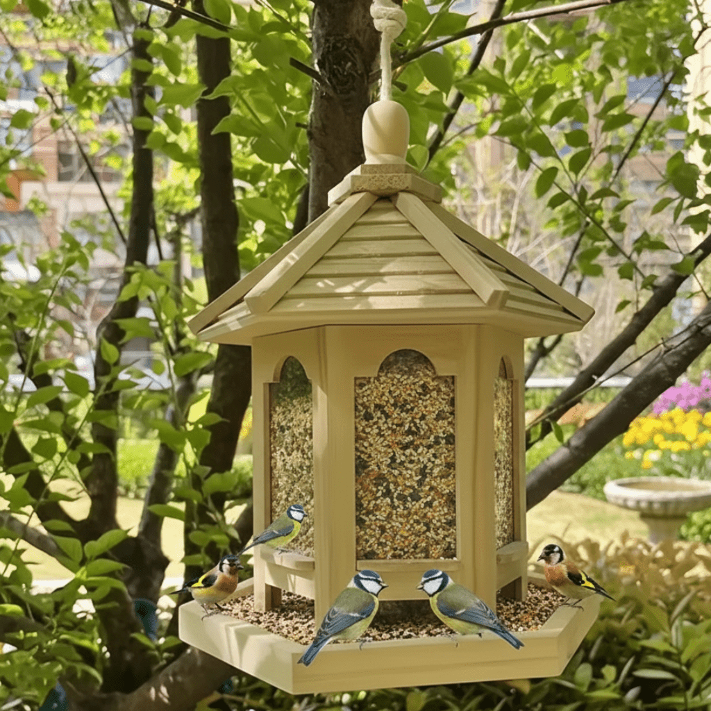 Hanging Gazebo Bird Feeder with Seed Tray, 20 x 25 cm
