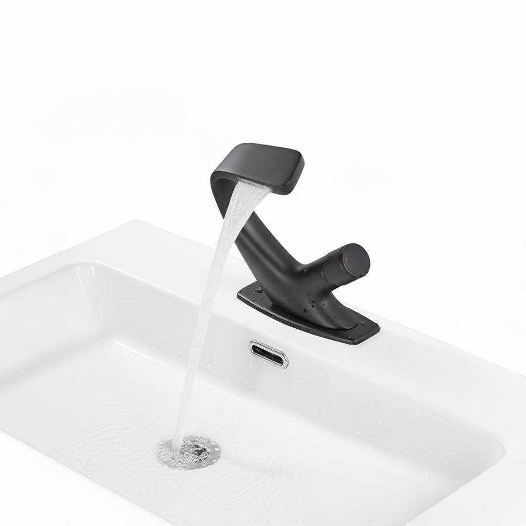 Waterfall Basin Tap with Single Lever Handle, Seven Finishes