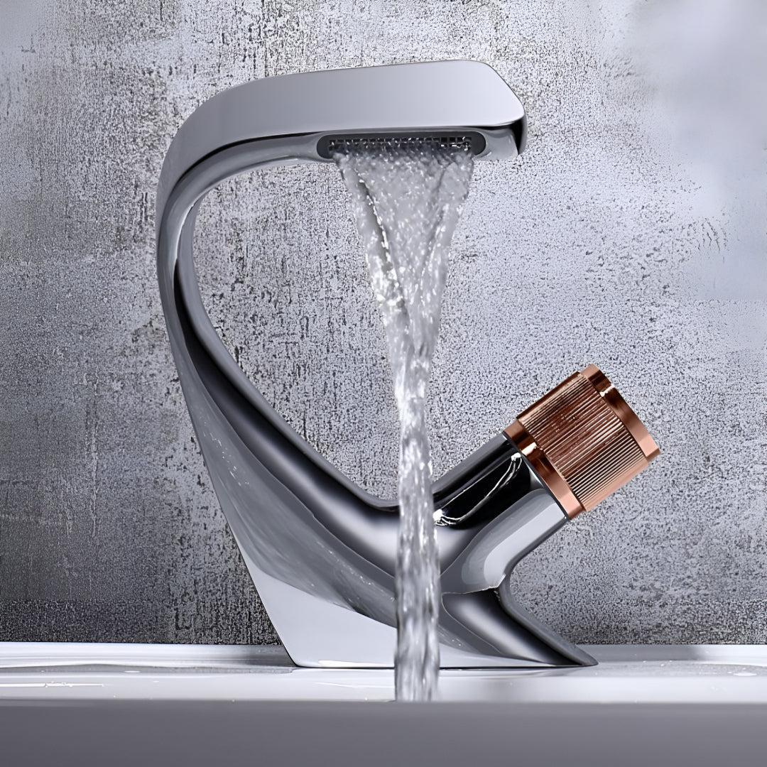 Waterfall Basin Tap with Single Lever Handle, Seven Finishes