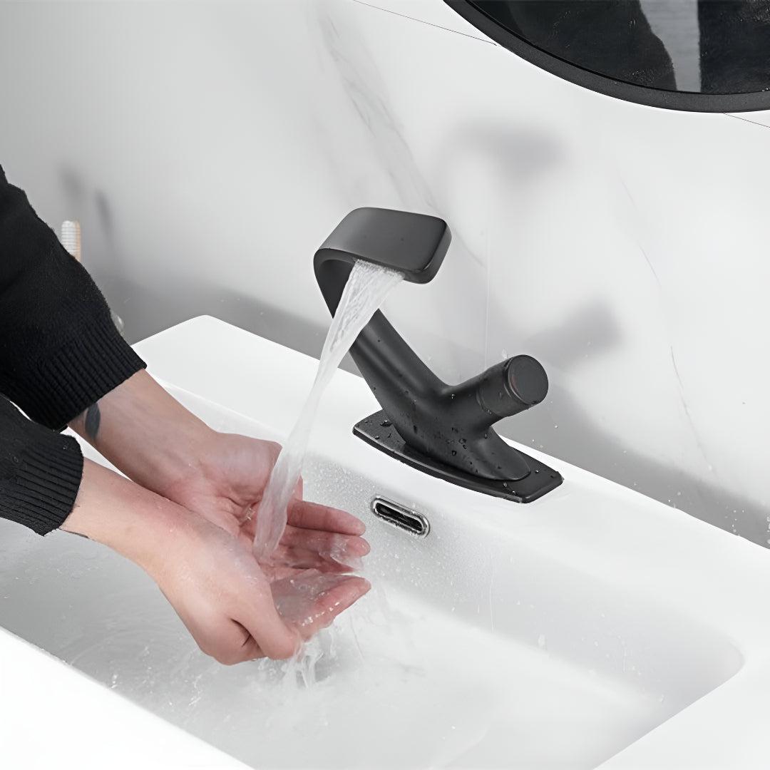 Waterfall Basin Tap with Single Lever Handle, Seven Finishes