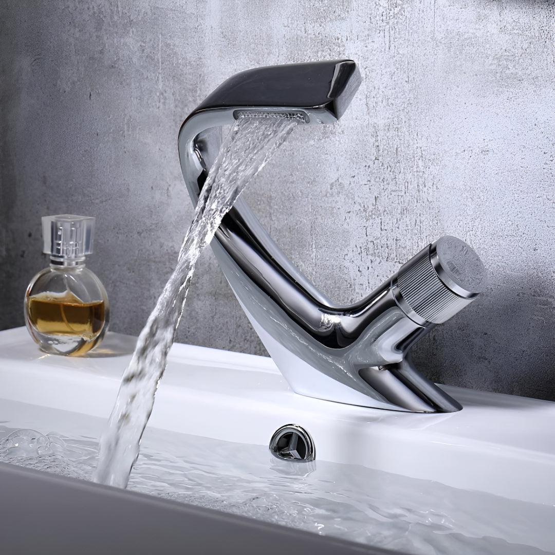 Waterfall Basin Tap with Single Lever Handle, Seven Finishes