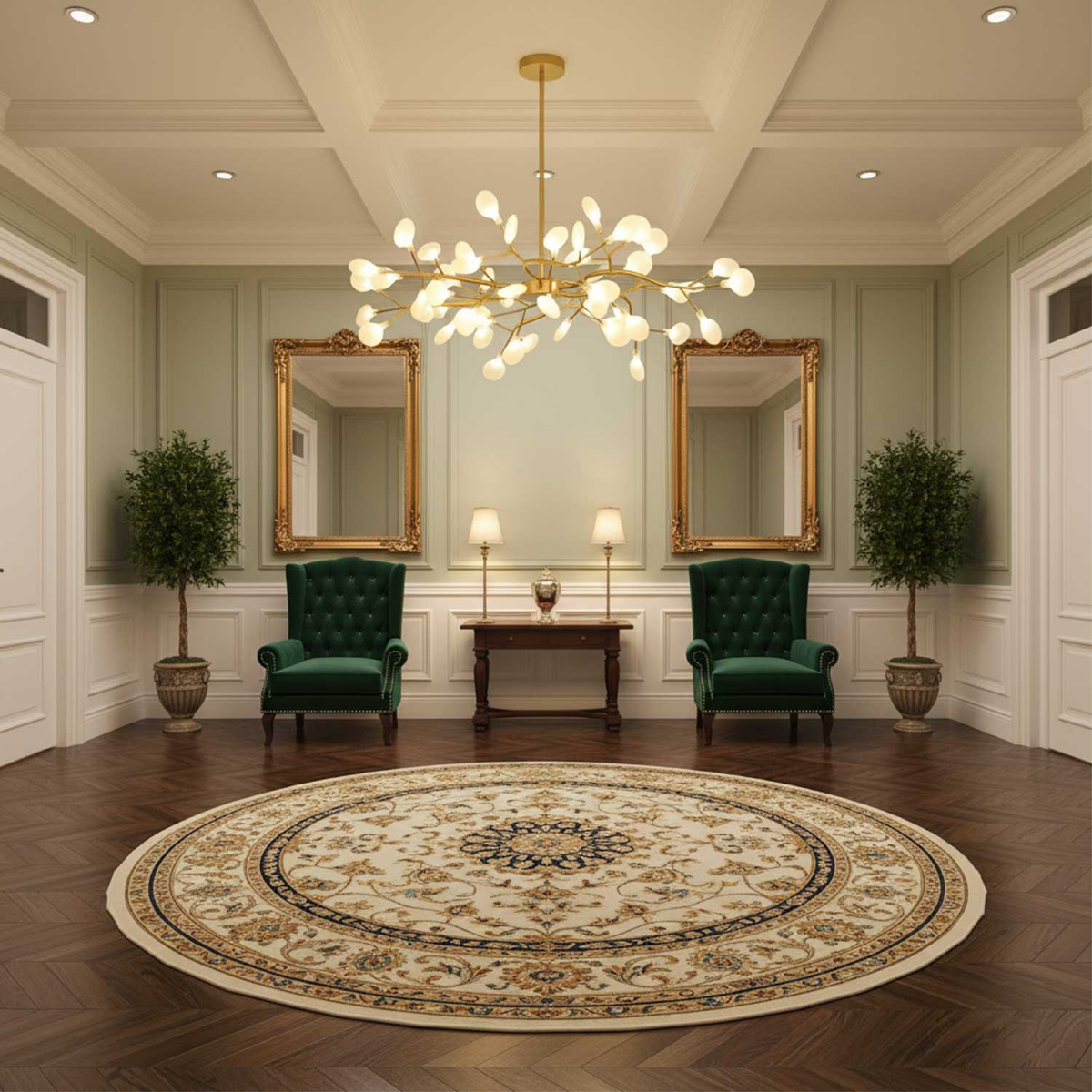 Branch LED Chandelier with Acrylic Globes, 3000K Warm White