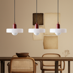 3-Light Bauhaus Pendant Light with Coloured Glass Shades, G9