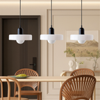 3-Light Bauhaus Pendant Light with Coloured Glass Shades, G9