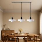 3-Light Bauhaus Pendant Light with Coloured Glass Shades, G9