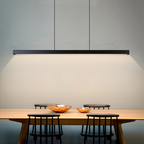 Linear LED Pendant Light, Wood Effect and Iron, 3000K
