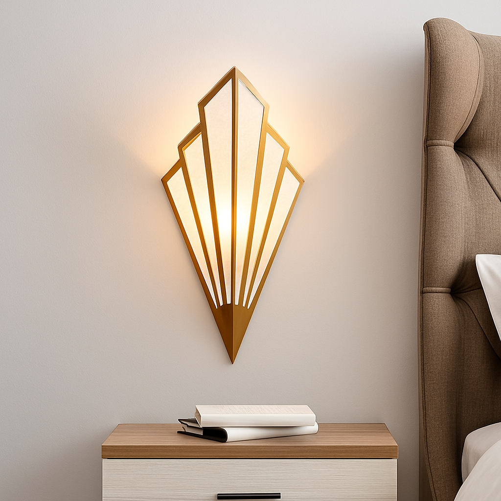 Art Deco Fan Wall Light with Up and Down Glow, E14 Fitting