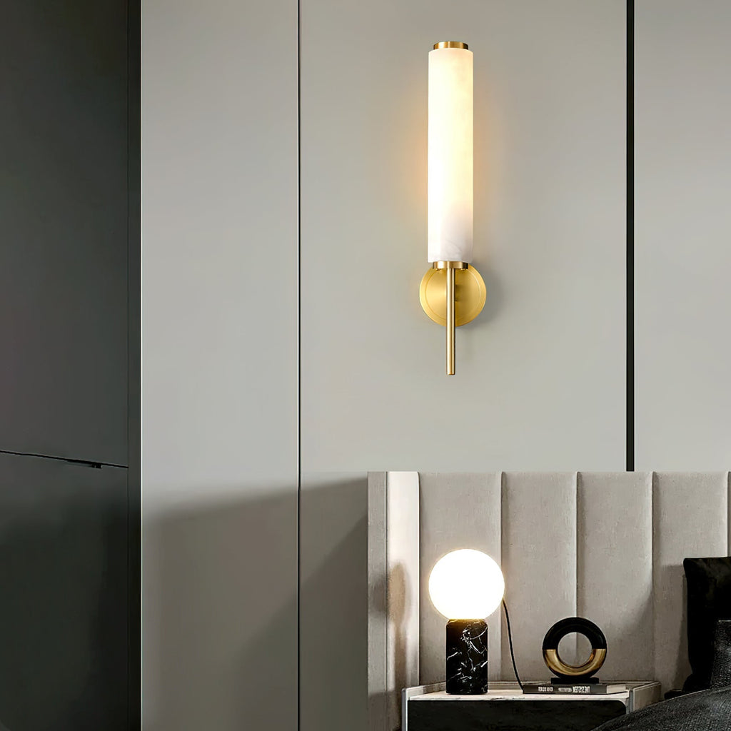 Art Deco Alabaster Wall Light with Brass Fitting