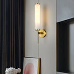 Art Deco Alabaster Wall Light with Brass Fitting