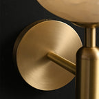 Art Deco Alabaster Flower Wall Light with Brass Frame