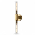 Art Deco Fluted Glass Wall Light, Two Lights, Dimmable