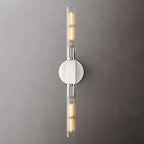 Art Deco Fluted Glass Wall Light, Two Lights, Dimmable