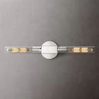 Art Deco Fluted Glass Wall Light, Two Lights, Dimmable