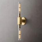 Art Deco Fluted Glass Wall Light, Two Lights, Dimmable