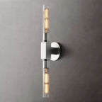 Art Deco Fluted Glass Wall Light, Two Lights, Dimmable