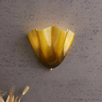 Art Deco Shell Glass Wall Light with Gold Fitting
